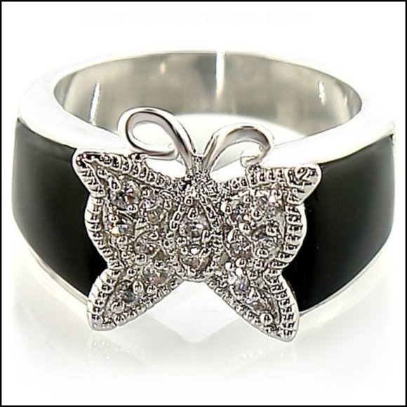 "Belizia" Butterfly Zirconia Gemstone Ring - Picture 3 of 4